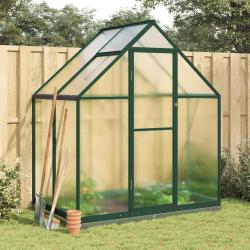 Serre avec cadre de base vert 169x114x202 cm aluminium