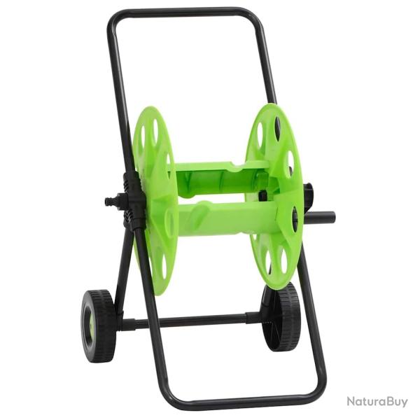 Chariot enrouleur vert pour tuyau de 60 m 1/2" acier