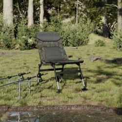 Chaise de p&ecirc;che avec pieds &agrave; boue r&eacute;glables pliable camouflage