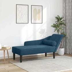 Chaise longue avec coussins bleu velours
