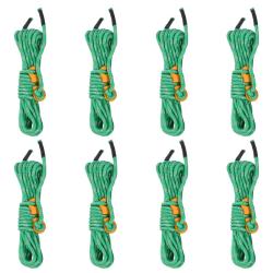 Cordes de haubanage avec cl&eacute;s r&eacute;fl&eacute;chissantes 8 pcs 4 m 4 mm