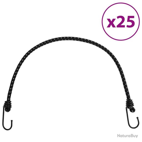 Cordes �lastiques avec bandes r�fl�chissantes et crochets 25pcs