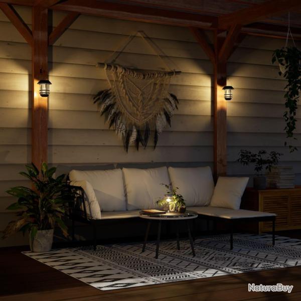 Lanternes murales solaires d'ext�rieur 2 pcs blanc