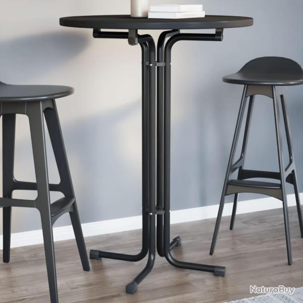 Table de bar noir �80x110 cm bois d'ing�nierie et acier