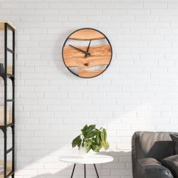 Horloge murale marron &Oslash;35 cm fer et bois d'olivier