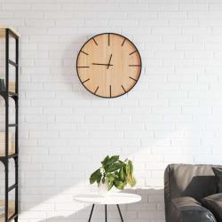 Horloge murale marron &Oslash;39 cm fer et bois d'ing&eacute;nierie