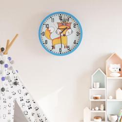 Horloge murale bleu &Oslash;25,5 cm polystyr&egrave;ne et verre