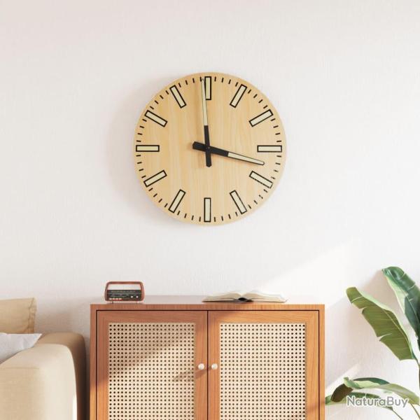 Horloge murale avec aiguilles lumineuses jaune �30 cm