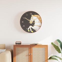 Horloge murale dor&eacute; et blanc &Oslash;29,5 cm polystyr&egrave;ne et verre