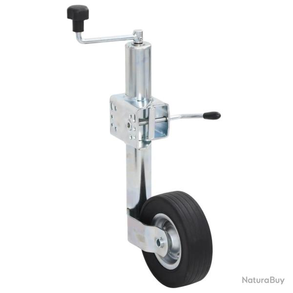 Roue cric de remorque avec pince fendue 60 mm acier galvanis�