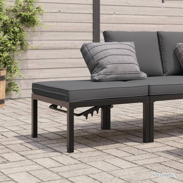 Tabouret de avec coussin noir aluminium