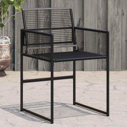 Chaises de lot de 4 noir r&eacute;sine tress&eacute;e