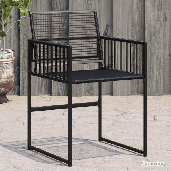 Chaises de lot de 4 noir r�sine tress�e