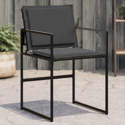 Chaises de et coussins lot de 4 noir acier et textil&egrave;ne