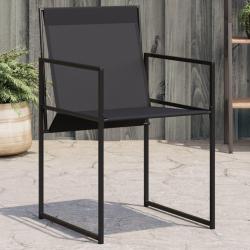 Chaises de 4 pcs noir acier et textil&egrave;ne