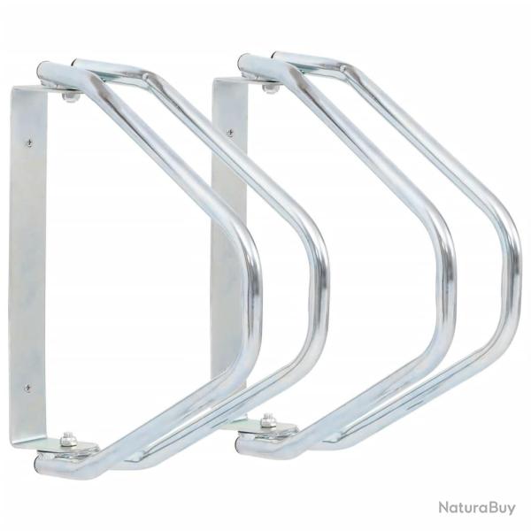 Support de bicyclette mural 2 pcs acier galvanis�