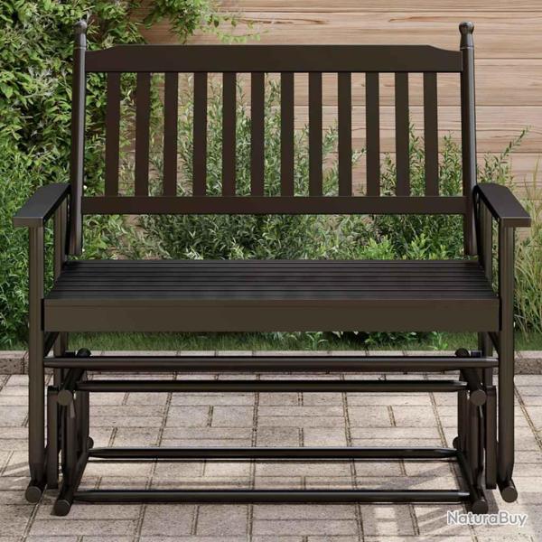 Banc balancelle noir 118x70x104,5 cm bois massif de peuplier