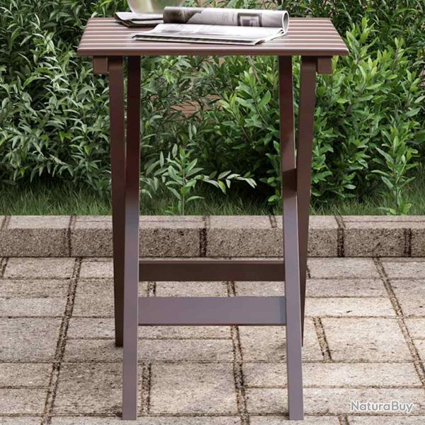 Table d'appoint pliable marron bois de peuplier massif