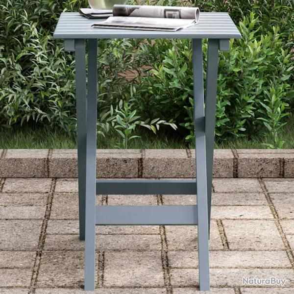 Table d'appoint pliable gris bois de peuplier massif