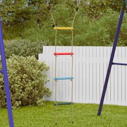 &Eacute;chelle de corde pour enfants avec 4 &eacute;chelons multicolore