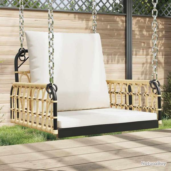 Balancelle avec coussins 63x58x39 cm r�sine tress�e acier