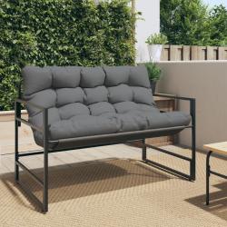 Banc de avec coussin anthracite 113 cm acier