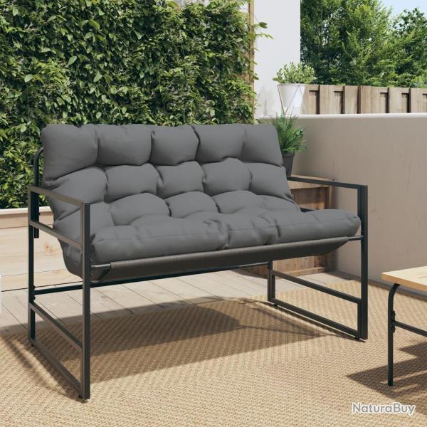 Banc de avec coussin anthracite 113 cm acier