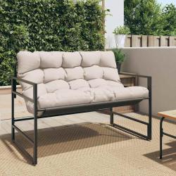 Banc de avec coussin taupe 113 cm acier