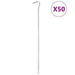 Piquets de tente 50 pcs 30 cm &Oslash;5 mm acier galvanis&eacute;