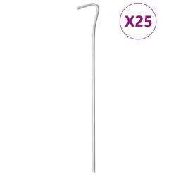 Piquets de tente 25 pcs 23 cm &Oslash;4 mm acier galvanis&eacute;