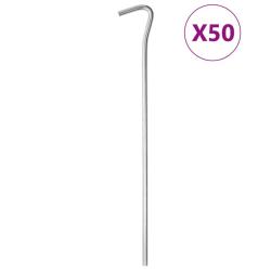 Piquets de tente 50 pcs 23 cm &Oslash;5 mm acier galvanis&eacute;