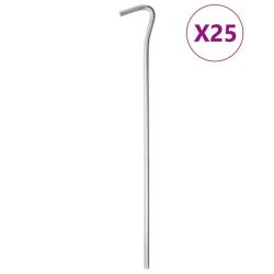 Piquets de tente 25 pcs 23 cm &Oslash;5 mm acier galvanis&eacute;