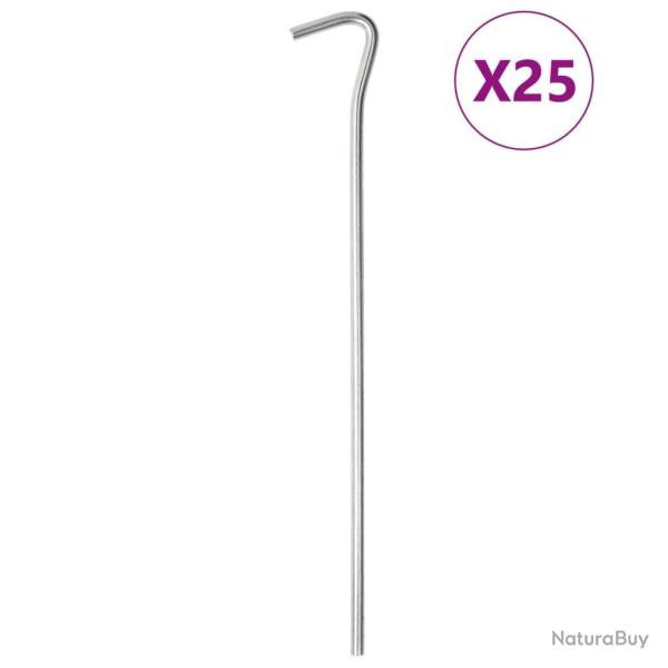Piquets de tente 25 pcs 23 cm �5 mm acier galvanis�