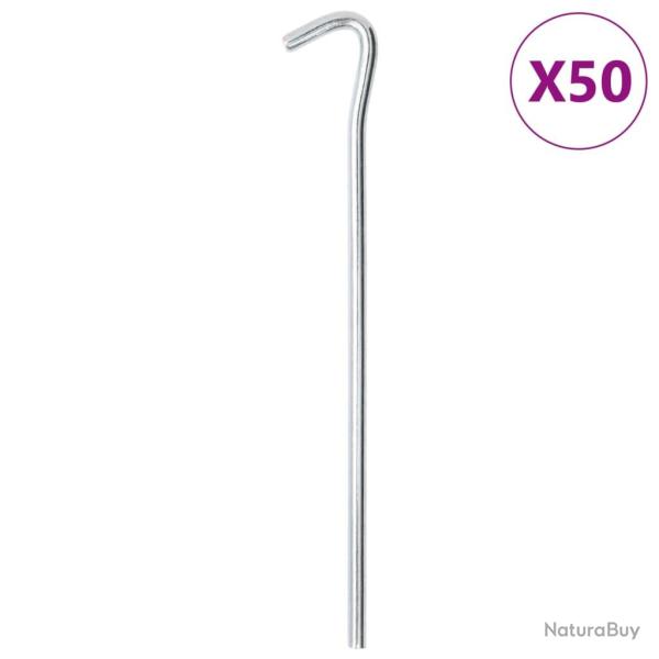 Piquets de tente 50 pcs 23 cm �7 mm acier galvanis�
