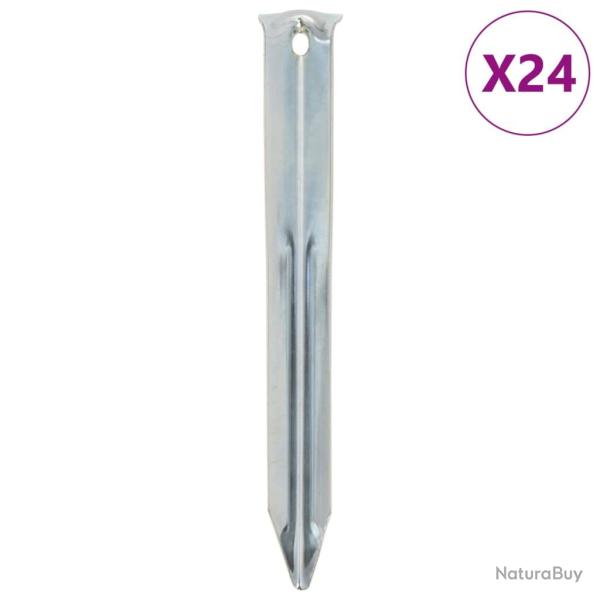 Piquets de tente 24 pcs 17 cm �20 mm acier galvanis�