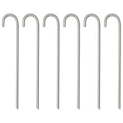 Piquets de tente 6 pcs 37 cm &Oslash;10 mm acier galvanis&eacute;