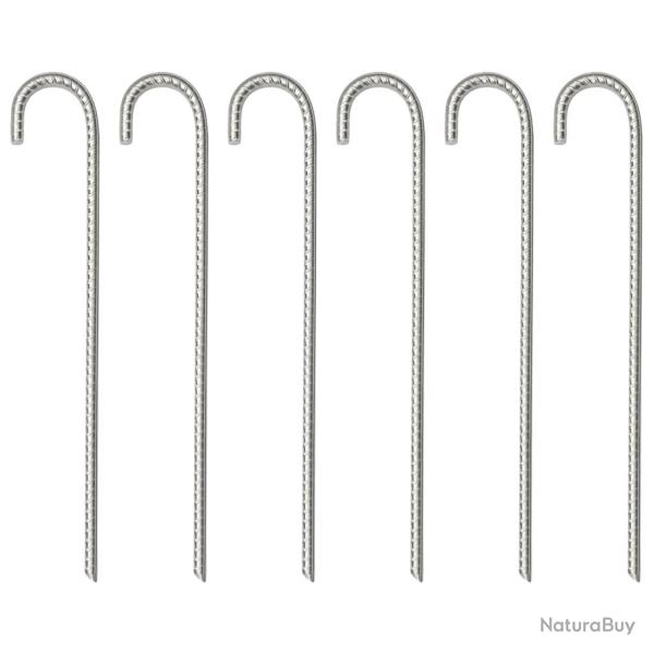 Piquets de tente 6 pcs 37 cm �10 mm acier galvanis�