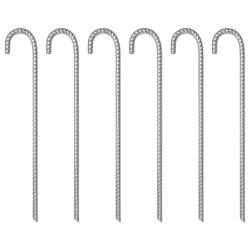 Piquets de tente 6 pcs 41,5 cm &Oslash;12 mm acier galvanis&eacute;