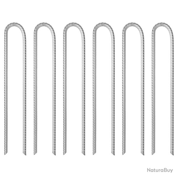Piquets de tente 6pcs en forme de U 337cm �10mm acier galvanis�