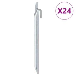 Piquets de tente 24pcs en forme de V 24cm &Oslash;20mm acier galvanis&eacute;