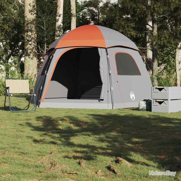 Tente de familiale igloo 6 personnes gris orange imperm�able