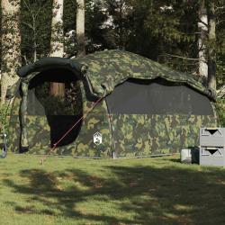 Tente familiale tunnel 6 personnes camouflage r&eacute;sistant &agrave; l'eau