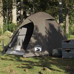 Tente de camping &agrave; d&ocirc;me 2 personne marron imperm&eacute;able