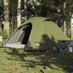 Tente de camping &agrave; d&ocirc;me 3 personnes vert olive imperm&eacute;able