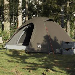 Tente de camping &agrave; d&ocirc;me 3 personne marron imperm&eacute;able