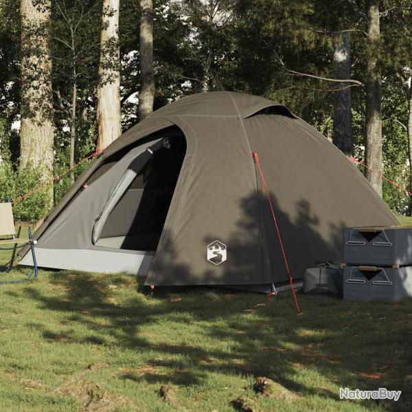 Tente de camping � d�me 3 personne marron imperm�able