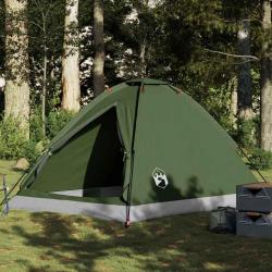 Tente de camping &agrave; d&ocirc;me 4 personnes vert olive imperm&eacute;able