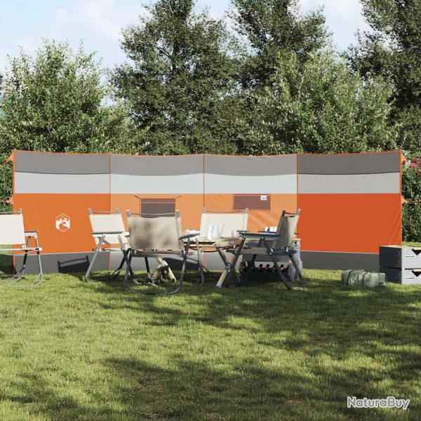 Brise-vent de camping gris et orange 510x153 cm imperm�able
