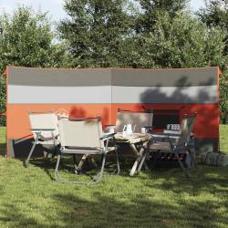 Brise-vent de camping gris et orange 340x130 cm imperm&eacute;able