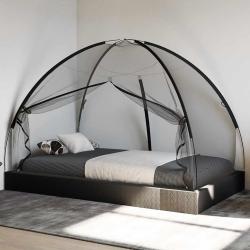 Moustiquaire mongole avec portes 220 maille noir 200x120x130 cm